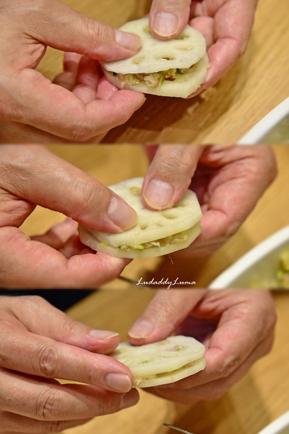 香酥炸藕盒、炸藕夾，外皮酥香，裡面蓮藕夾著肉餡香超美味