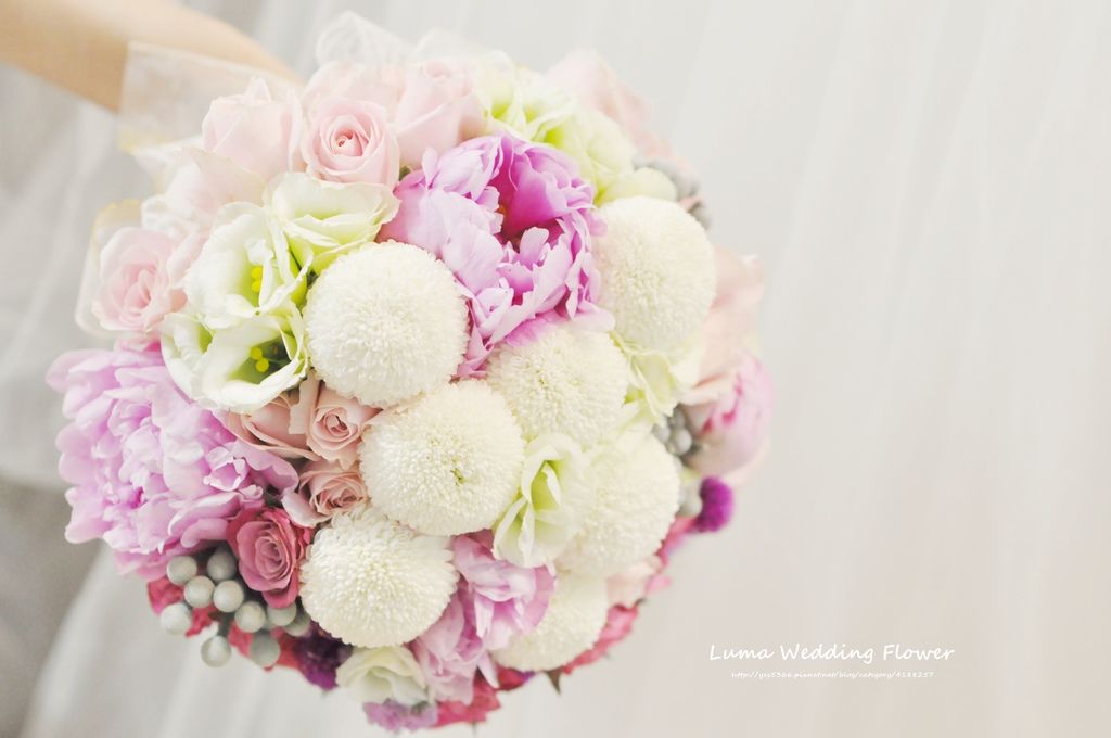 【婚禮花藝 Wedding Flowers】可以典雅也可以嬌豔的雙面牡丹新娘捧花.胸花 @露老爸&amp;露瑪